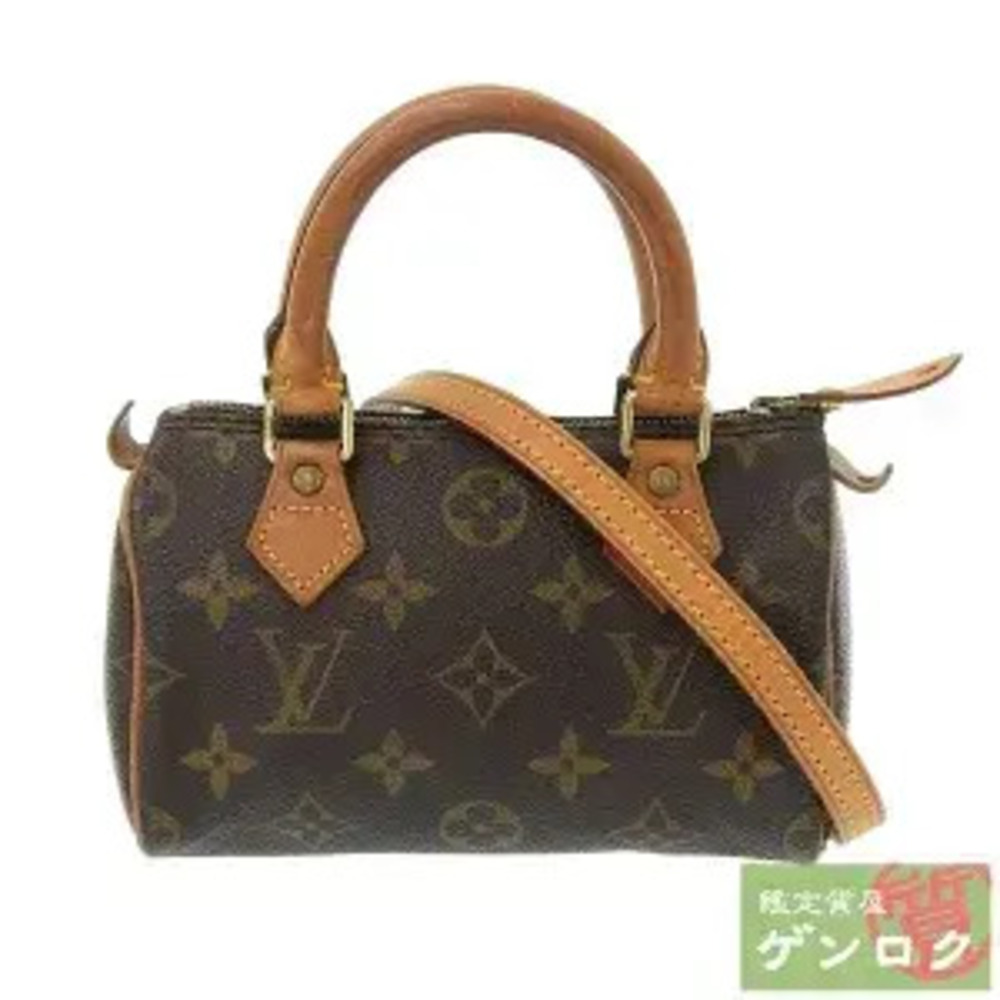 Louis Vuitton Monogram Speedy Shoulder Bag Canvas Leather Brown